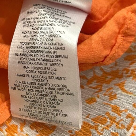 The East Order Orange White Peaches Bohemian Mini Dress Size XS - Picture 11 of 16